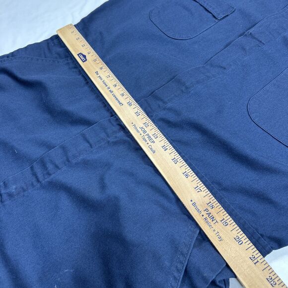 Vintage Roebucks Coverall Mens 50R Collared Snap Button Zip Pocket USA Blue - Picture 15 of 16